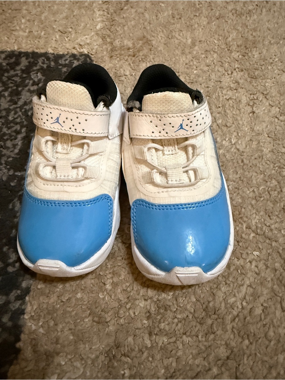 Jordan Kids White and Light Blue Toddlers' 6C Sneakers